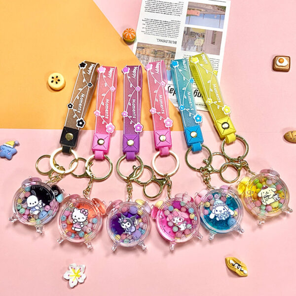 Wholesale Alarm Clock Design Acrylic Keychain Bag Charm Decorative Gift for Resale OLY Exclusive