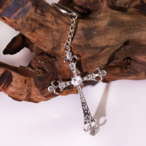 oly-e4372b36055b22c6e1dcbc6941839c06 Wholesale Silver Cross Alloy Key Ring Boutique Jewelry Accessory for Women