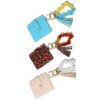 Wholesale European Style Geometric PU Leather Wristlet Keychain Wallet Fashion Accessory for Women