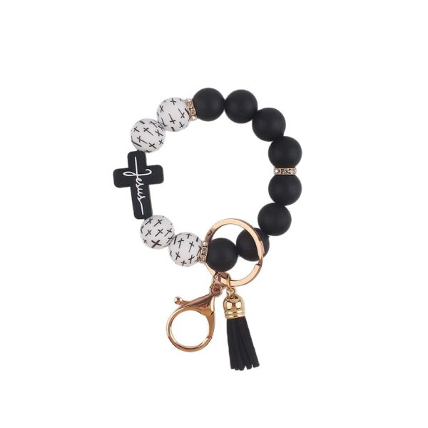 Wholesale Silicone Cross Keychain Bracelet Trendy Party Accessory for Resale
