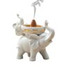 Wholesale White Resin Mother and Child Elephant Incense Burner Home Decorative Gift