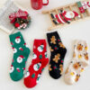 Wholesale Trendy Christmas Cartoon Pattern Socks for Women Polyester Crew Socks Party Accessory