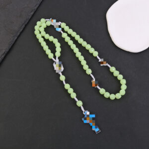 Wholesale Stylish Glow in the Dark Cross Necklace Plastic Resin Handmade Accessory