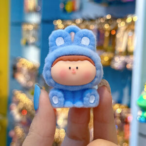 Flocked lily (single doll)-blue