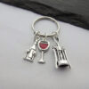 Wholesale Stylish European Style Wine Bottle Keychain Alloy Car Key Accessory