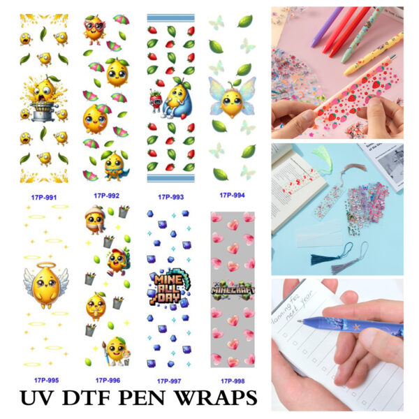 oly-e480752241c56e793d8a71a178faca99 Wholesale 2/8/16pcs UV DTF Stickers Pixel Gem Strawberry Citrus Character Designs Pen and Bookmark Stickers OLY Exclusive