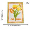 oly-e49356cd9dde6077ec5a7704389ab18b Wholesale Polyester Thread Embroidered Patches 16pcs Garden Floral Design with English Slogan for Clothing Decoration Gift
