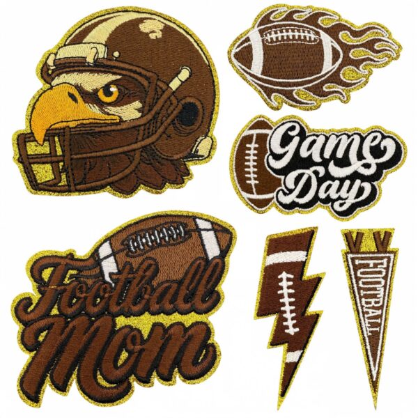 oly-e49f839ae149f5d921cdc7ac8762a49f Wholesale Rugby Embroidered Patch Iron-On Gold Edge Decorative Cloth Badge for Clothing Bags Fashion Accessory Resale