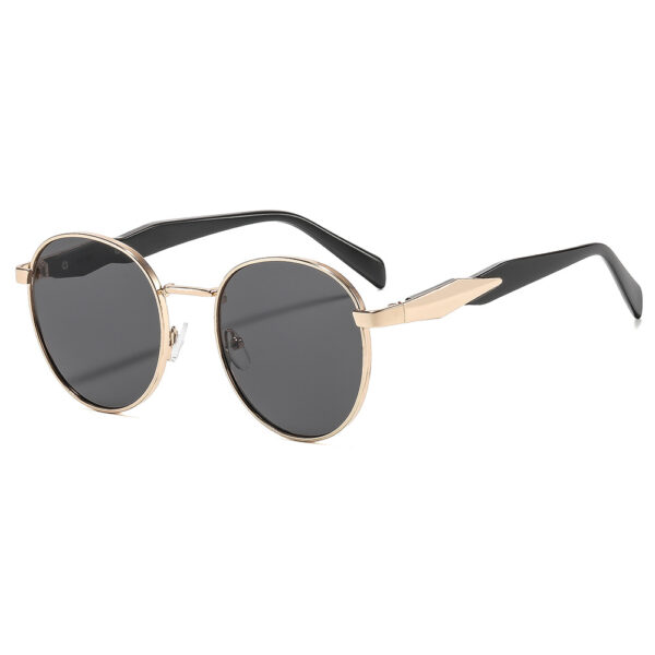 oly-e4a063b806608f7fc9a609a092985c12 Wholesale Trendy Oval Metal Frame Sunglasses UV400 Gold Gray Lenses Fashion Accessory