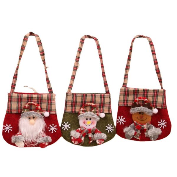 Wholesale Plaid Cartoon Christmas Candy Gift Bags Cloth Party Favor Boutique Resale Accessory