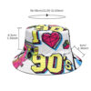 Wholesale Stylish 90s Party Bucket Hat Unisex Double Sided White Print Sun Protection