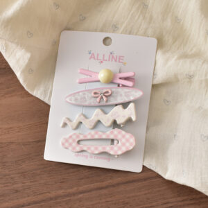 1 # Pink oval bow-4pcs