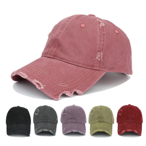 oly-e4c2738dcece8897e6f23be9e648ddd9 Wholesale Ripped Tie Dye Baseball Cap Unisex Monochrome Summer Sun Hat, Fashion Accessory for Boutique Resale