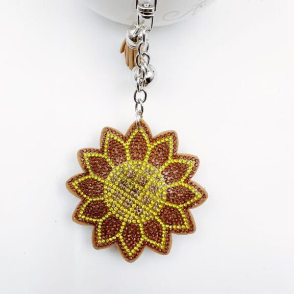 Wholesale Sunflower Rhinestone Keychain Bag Charm Fashion Accessory