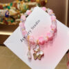 Wholesale Purple Floral Butterfly Bracelet Handmade Glass Bead Girls Travel Souvenir Boutique Resale