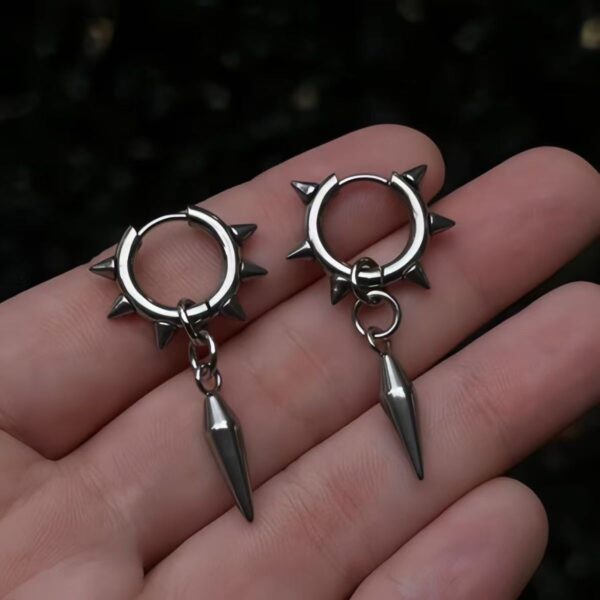 oly-e4e14043d139113178eccf74a9d1d5d5 Wholesale Stainless Steel Punk Spike Hoop Earrings Geometric Fashion Jewelry for Women