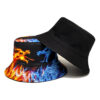 Wholesale Reversible Dragon Pattern Bucket Hat Short Brim Sun Protection Casual Fashion Accessory