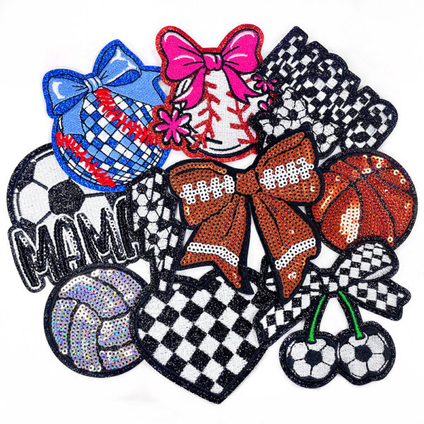 Wholesale Sports Ball Sequin Patch – Iron-On Fashion Accessory for Coats, Gift or Boutique Resale