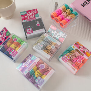 oly-e547e0e84ab64ff207bf639aabdc001c Wholesale Rainbow Elastic Hair Ties Mixed Material Small Size Hair Bands for Kids Ponytail, Fashion Accessory