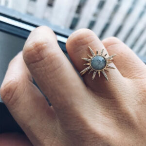 Wholesale Women's Gold Sun & Star Ring Alloy Jewelry Gift Accessory