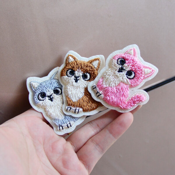 oly-e56d157f712636eb9af35ddd045f3fa4 Wholesale Chic 3D Embroidered Cat Patch Polyester DIY Fashion Accessory for Towels and Clothing