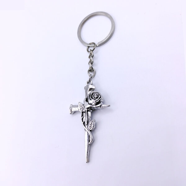 Wholesale Alloy Gothic Cross Keychain Stylish Car Key Accessory Decorative Pendant