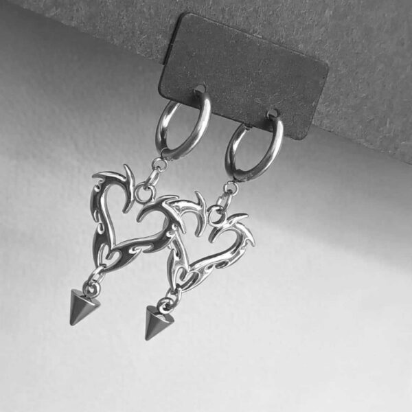 oly-e56fd5fa61af129f4414281812f33d62 Wholesale Gothic Y2K Flame Spike 304 Stainless Steel Earrings Punk Rock Fashion Jewelry