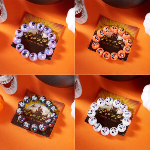 Wholesale Cartoon Pumpkin Skull Halloween Resin Beaded Bracelet Party Jewelry Accessory
