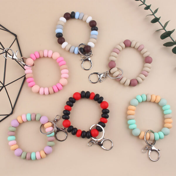 oly-e57779c5764616dedd2071743c29aef4 Wholesale Silicone Cartoon Spacer Bead Bracelet Keychain Korean Style DIY Fashion Accessory for Gifts