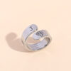 Wholesale Vintage Letter A Alloy Open Ring, Simple Alphabet Print, Jewelry Accessory for Boutique Resale