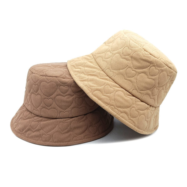 oly-e59620a891418726e4d0610ffb166012 Wholesale Heart Pattern Corduroy Fisherman Hat for Women Winter Warm Sunscreen Light Green Boutique Hat