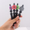 Wholesale Creative Handmade Spider Web Silicone Beaded Rotating Pen  Decorative Office Craft Supply