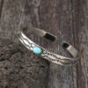 Wholesale Vintage Silver Alloy Turquoise Pattern Bangle Bracelet, Bohemian Geometric Jewelry Accessory for Everyday Wear
