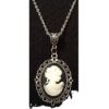 oly-e5ce858beb9903bda0433317ff362e96 Wholesale Vintage Cameo Pendant Necklace Black Alloy 18 Inch Chain Fashion Accessory