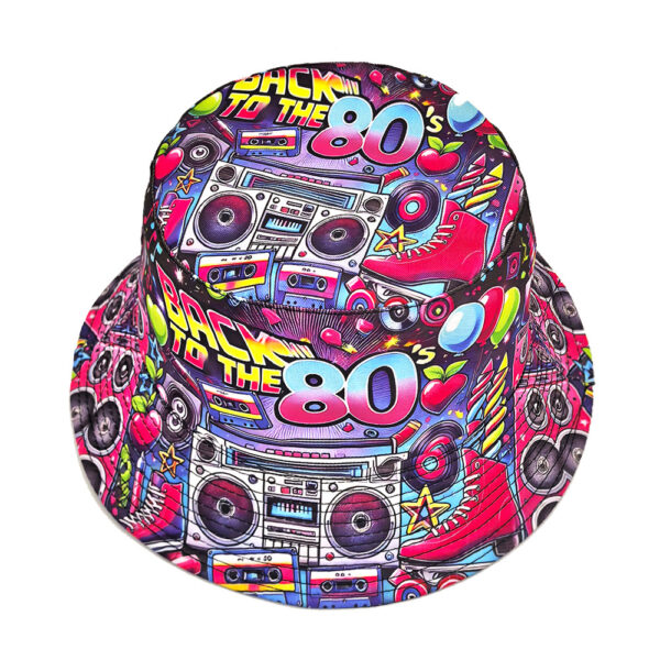 oly-e5eee977a74f1488bcfee55bd70542b2 Wholesale Retro Vintage Double-Sided Bucket Hat with Pattern Letter Print Sun Protection Fashion Cap