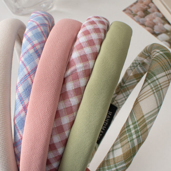 oly-e5f1a278e68d07d28b112891e4251ac7 Wholesale Sweet Style Handmade Plaid Cloth Hairband, Spring Hair Accessory for Everyday Styling