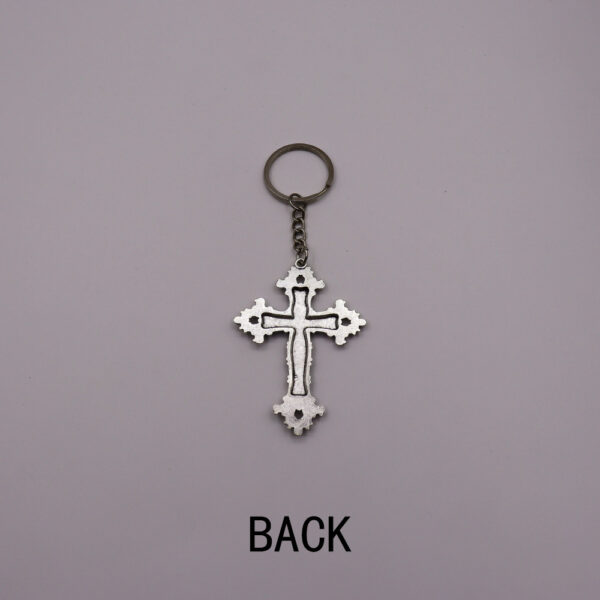 Wholesale Silver Alloy Cross Keychain Pendant Vintage Vine Design Jewelry Accessory