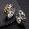 Wholesale Alloy Gold Electroplated Retro Pi Xiu Mantra Ring Unisex Jewelry Accessory