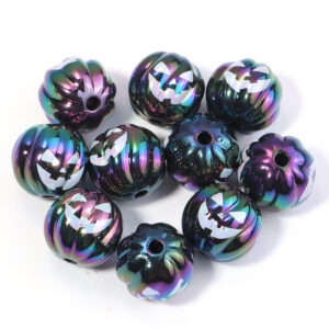 Black pumpkin beads / About 16mm, hole about 2.8mm (about 22g/pack)