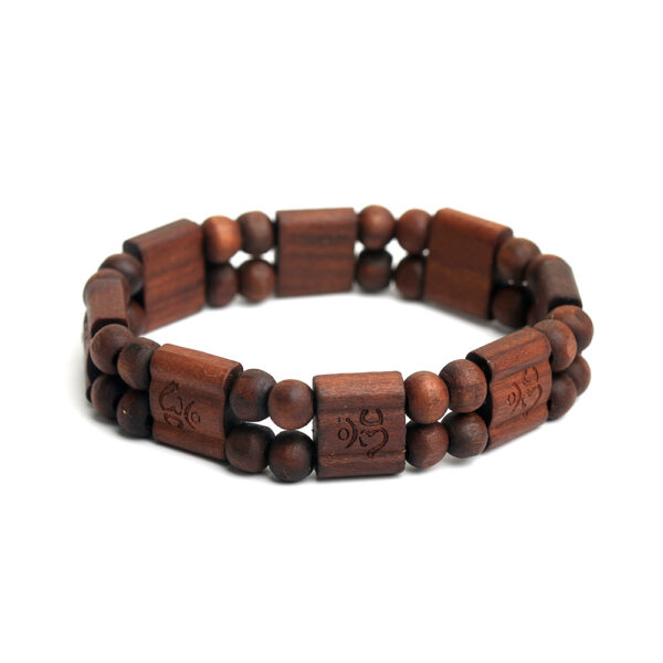 oly-e639ecd0b88cc05037b14f5a1995ea8e Wholesale Wood OM Bead Bracelet for Yoga Meditation Unisex Jewelry Accessory
