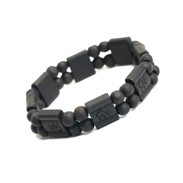 oly-e65ab894aea0b7d5142e0e1b3ddba899 Wholesale Wood OM Bead Bracelet for Yoga Meditation Unisex Jewelry Accessory