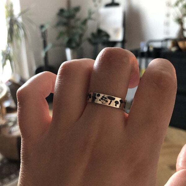 oly-e668ca0db7193e9e6925fa62cf553a34 Wholesale Alloy Cute Mushroom Ring Geometric Design Women's Fashion Accessory