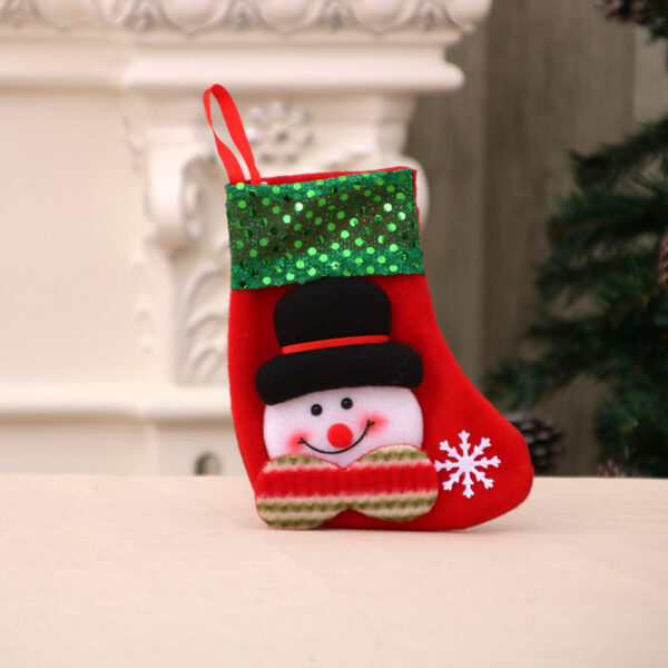 oly-e698eb193aa124e764905e422768f493 Wholesale Sequined 3D Santa Christmas Stocking for Holiday Home Decor Resale Gift Bag