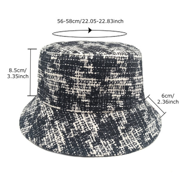 Wholesale Chic Houndstooth Print Bucket Hat Women's Sun Protection Fashion Accessory