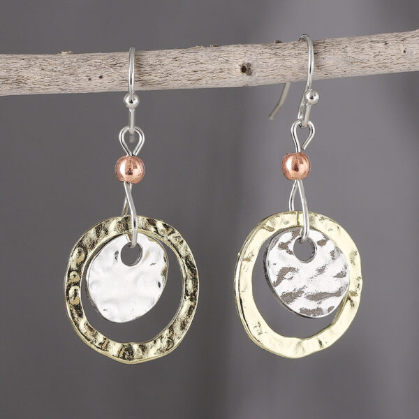 Wholesale Electroplated Zinc Alloy Geometric Ring Earrings Fashion Accessory for Gift Boutique Resale
