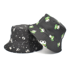 Wholesale Trendy Frog Print Bucket Hat Sunscreen Summer Outdoor Travel Fashion Accessory