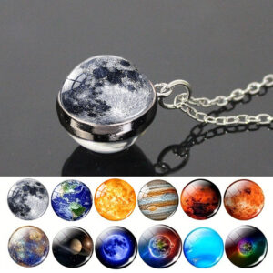 Wholesale Trendy Glass Pendant Necklace with Starry Sky Pattern Jewelry Accessory for Gift Boutique Resale