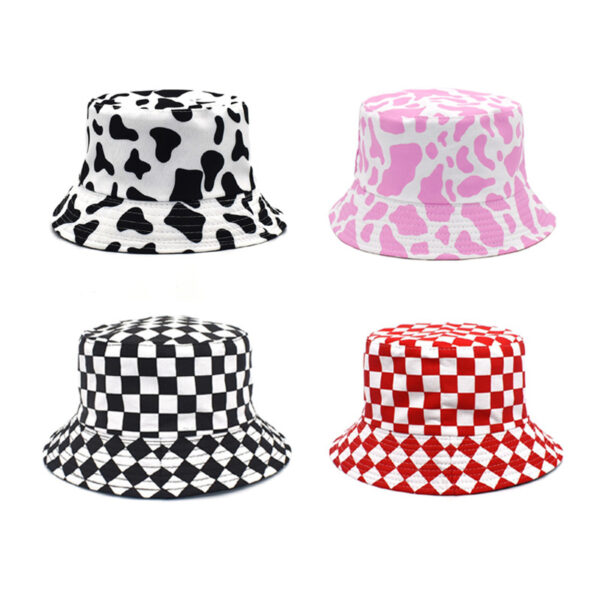 Wholesale Cotton Reversible Fisherman Hat Cow Print Unisex Summer Sun Hat