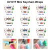 Wholesale 2/4/8pcs Graffiti Letter Christmas Winter Print Mini Cup Keychain Sticker