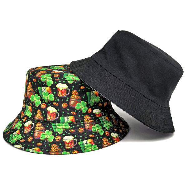Wholesale St. Patrick's Day Bucket Hat with Shamrock Print Sun Protection for Resale